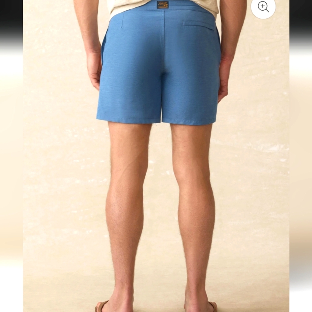 Faherty Biarritz Boardshort - Blue Horizon StripeSize 34 - Picture 3 of 12
